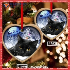 christmas black cat love xmas light decor tree hanging heart ceramic ornament cat christmas tree ornaments 2