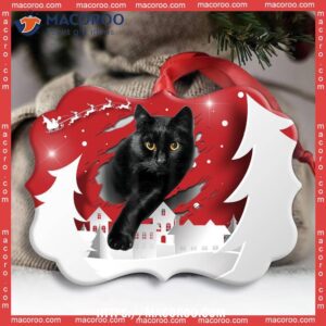 christmas black cat love xmas paper cut decor tree hanging metal ornament cat christmas ornaments personalized 2