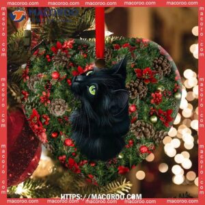 christmas black cat meowy catmas heart ceramic ornament cat christmas tree ornaments 1