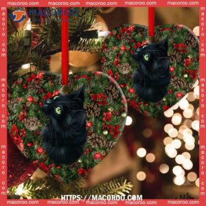 christmas black cat meowy catmas heart ceramic ornament cat christmas tree ornaments 2
