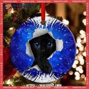 christmas black cat xmas decor tree hanging circle ceramic ornament cat ornaments for christmas tree 1