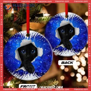christmas black cat xmas decor tree hanging circle ceramic ornament cat ornaments for christmas tree 2