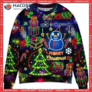 Christmas Bright Neon Lighting Christmas Sweater Women