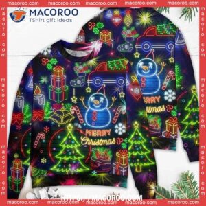 christmas bright neon lighting sweater christmas sweater women 2