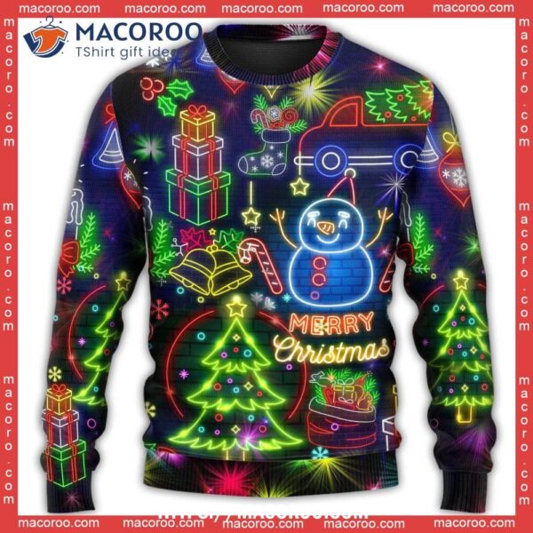 Christmas Bright Neon Lighting Christmas Sweater Women