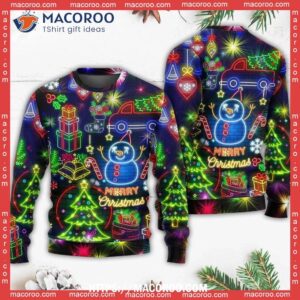 christmas bright neon lighting sweater christmas sweater women 5