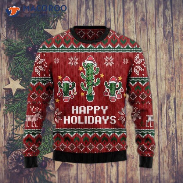 Christmas Cactus Ugly Sweater