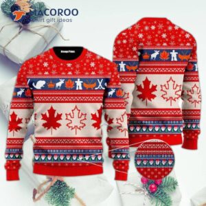 Christmas Canadian Maple Leaf Ugly Sweater