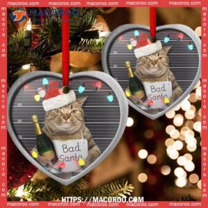 christmas cat bad santa champagne and hat heart ceramic ornament cat christmas tree ornaments 2