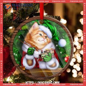 christmas cat cute kitten meowy xmas circle ceramic ornament hallmark cat ornaments 1