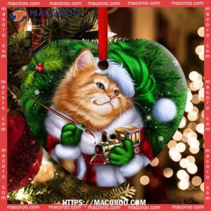 christmas cat cute kitten meowy xmas heart ceramic ornament cat tree ornaments 1