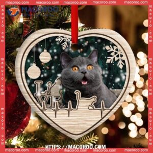 christmas cat lover heart beat ceramic ornament kitty ornaments 1
