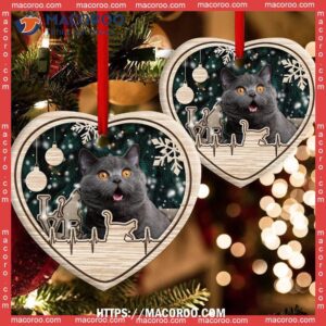 christmas cat lover heart beat ceramic ornament kitty ornaments 2