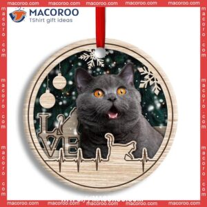 christmas cat lover heart beat circle ceramic ornament hallmark cat ornaments 0