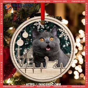 christmas cat lover heart beat circle ceramic ornament hallmark cat ornaments 1
