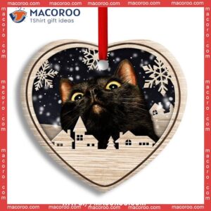 christmas cat meow xmas winter cats lovers heart ceramic ornament kitten ornaments 0