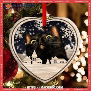 christmas cat meow xmas winter cats lovers heart ceramic ornament kitten ornaments 1