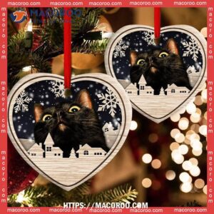 christmas cat meow xmas winter cats lovers heart ceramic ornament kitten ornaments 2