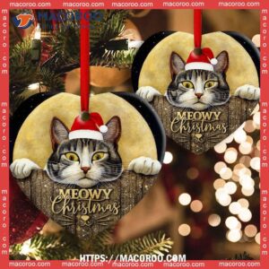 christmas cat with moon lover cutie heart ceramic ornament bengals christmas ornaments 2