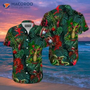 christmas dragon green hawaiian shirts 0