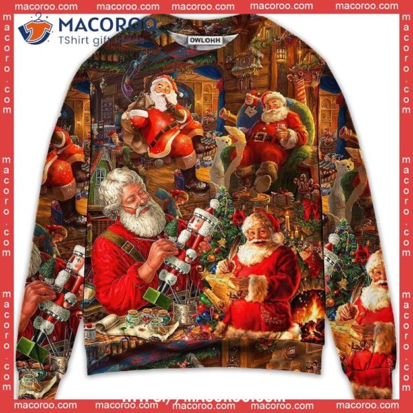 Christmas Funny Santa Claus Gift Xmas Is Coming Art, Family Christmas Sweaters