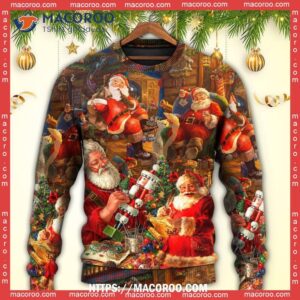 christmas funny santa claus gift xmas is coming art family christmas sweaters 4