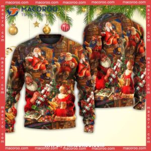 christmas funny santa claus gift xmas is coming art family christmas sweaters 5