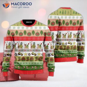Christmas Funny Smiley Snail Pattern Ugly Sweater