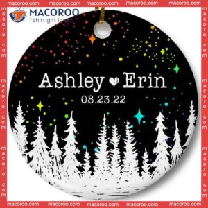 Christmas Holiday Custom Name Ceramic Ornament