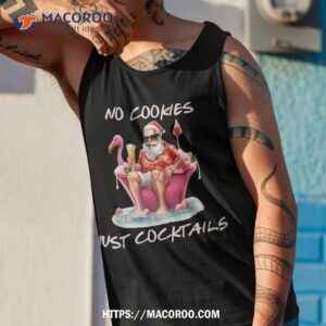 christmas in july no cookies just cocktails summer flamingo shirt tank top 1