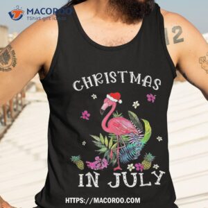 christmas in july s for pink flamingo shirt tank top 3