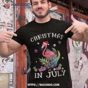 Christmas In July S For Pink Flamingo Shirt