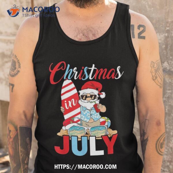 Christmas In July Santa Hawaiian Summer Surf Surfing Surfer Shirt