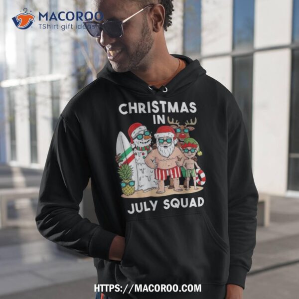 Christmas In July Squad Santa And Friends Xmas Boys Kids Shirt