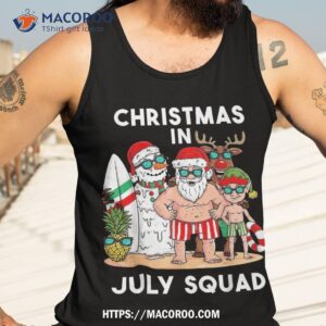 christmas in july squad santa and friends xmas boys kids shirt tank top 3