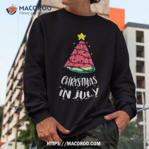 christmas in july watermelon xmas tree summer kids shirt sweatshirt 1