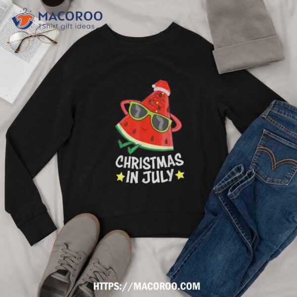 Christmas In July Watermelon Xmas Tree Summer  Kids Shirt