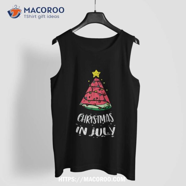 Christmas In July Watermelon Xmas Tree Summer  Kids Shirt