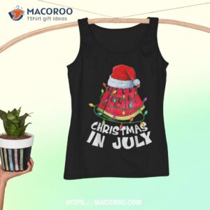 christmas in july watermelon xmas tree summer kids shirt tank top 3