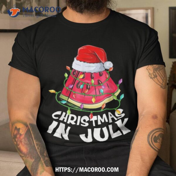 Christmas In July Watermelon Xmas Tree Summer  Kids Shirt