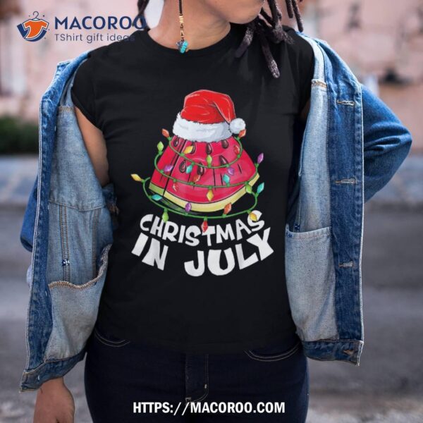 Christmas In July Watermelon Xmas Tree Summer  Kids Shirt