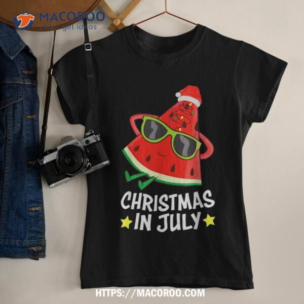 Christmas In July Watermelon Xmas Tree Summer  Kids Shirt