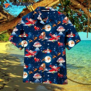 Christmas In Space Dark Night Hawaiian Shirts