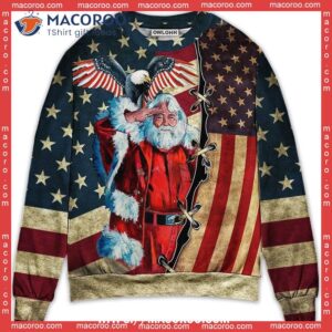 christmas patriot santa claus sweater ugly christmas cardigan 0