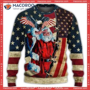 christmas patriot santa claus sweater ugly christmas cardigan 1