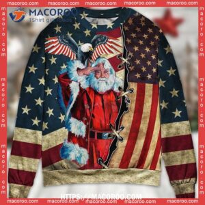 christmas patriot santa claus sweater ugly christmas cardigan 2