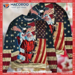 christmas patriot santa claus sweater ugly christmas cardigan 3