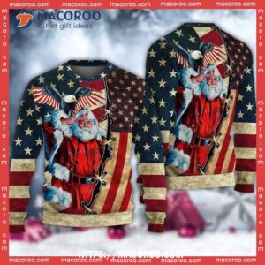 christmas patriot santa claus sweater ugly christmas cardigan 5