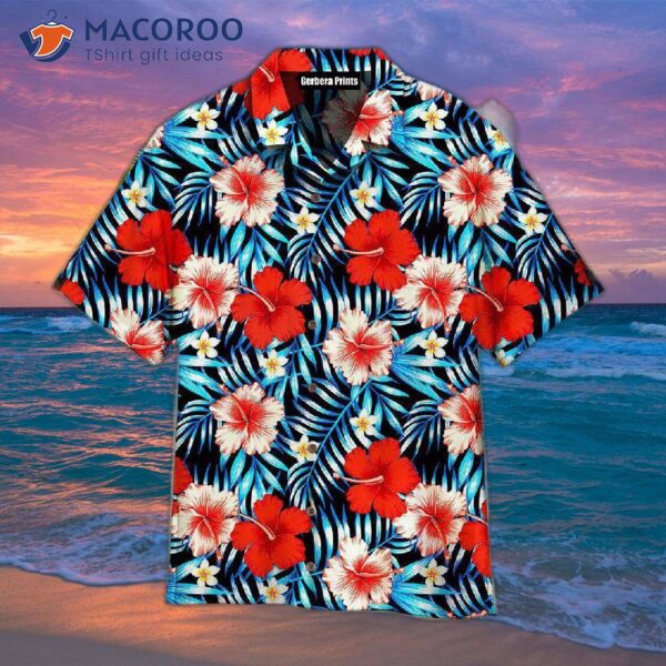 Christmas Red Floral Tropical Hawaiian Shirts