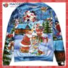 Christmas Santa And Snowman Best Friends Ugly Xmas Sweater
